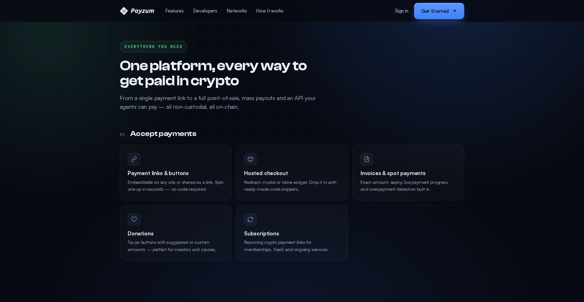 One platform, every way to get paid in crypto