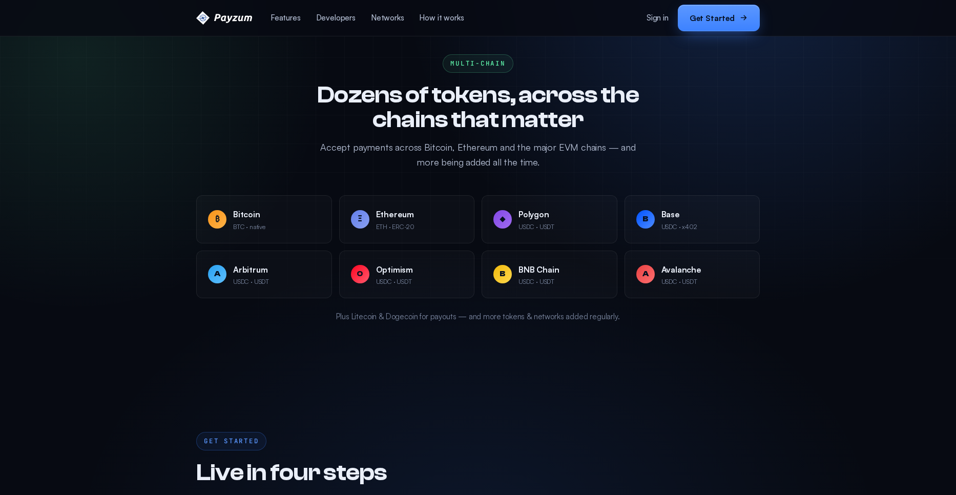 Dozens of tokens, across the chains that matter