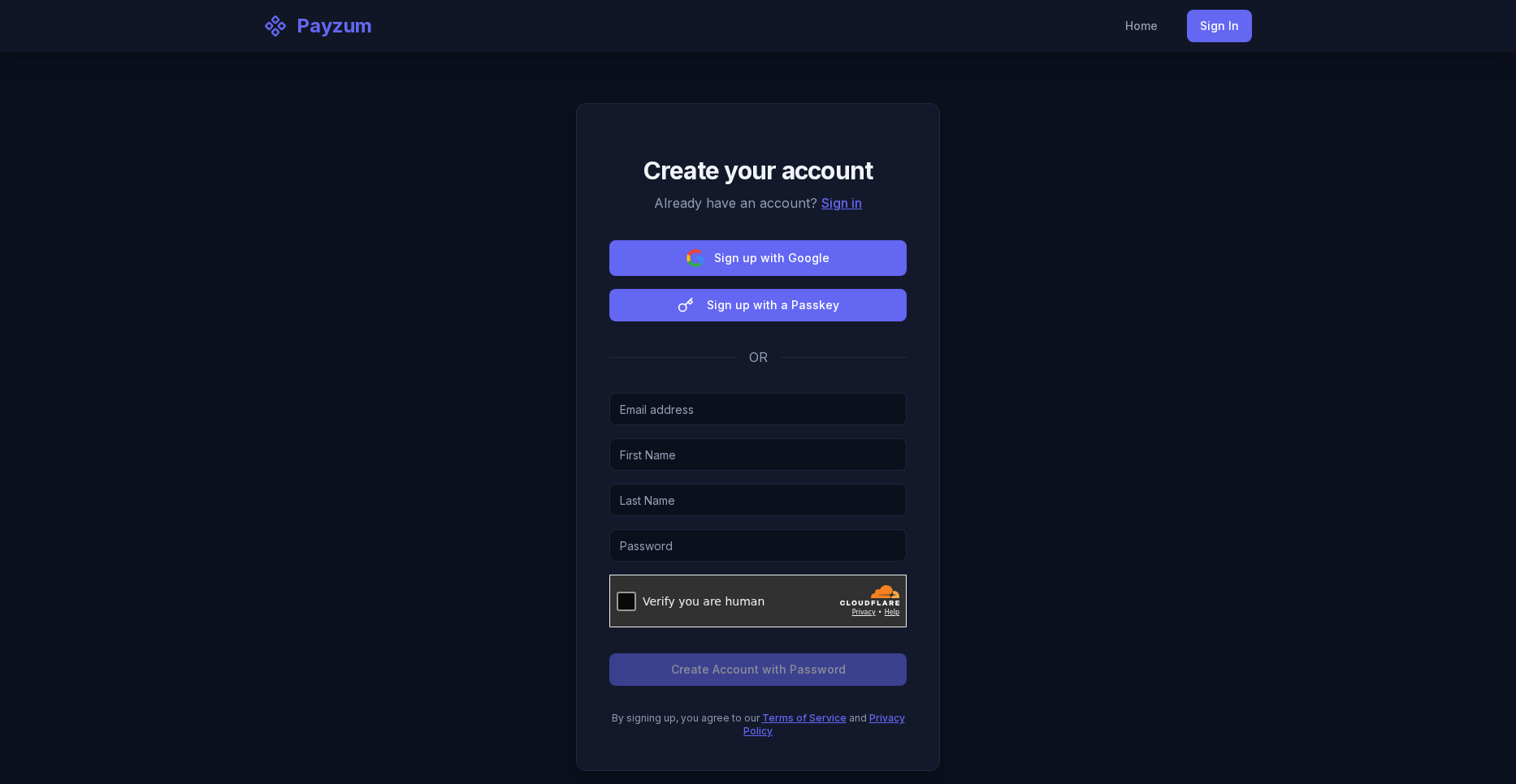 Sign up