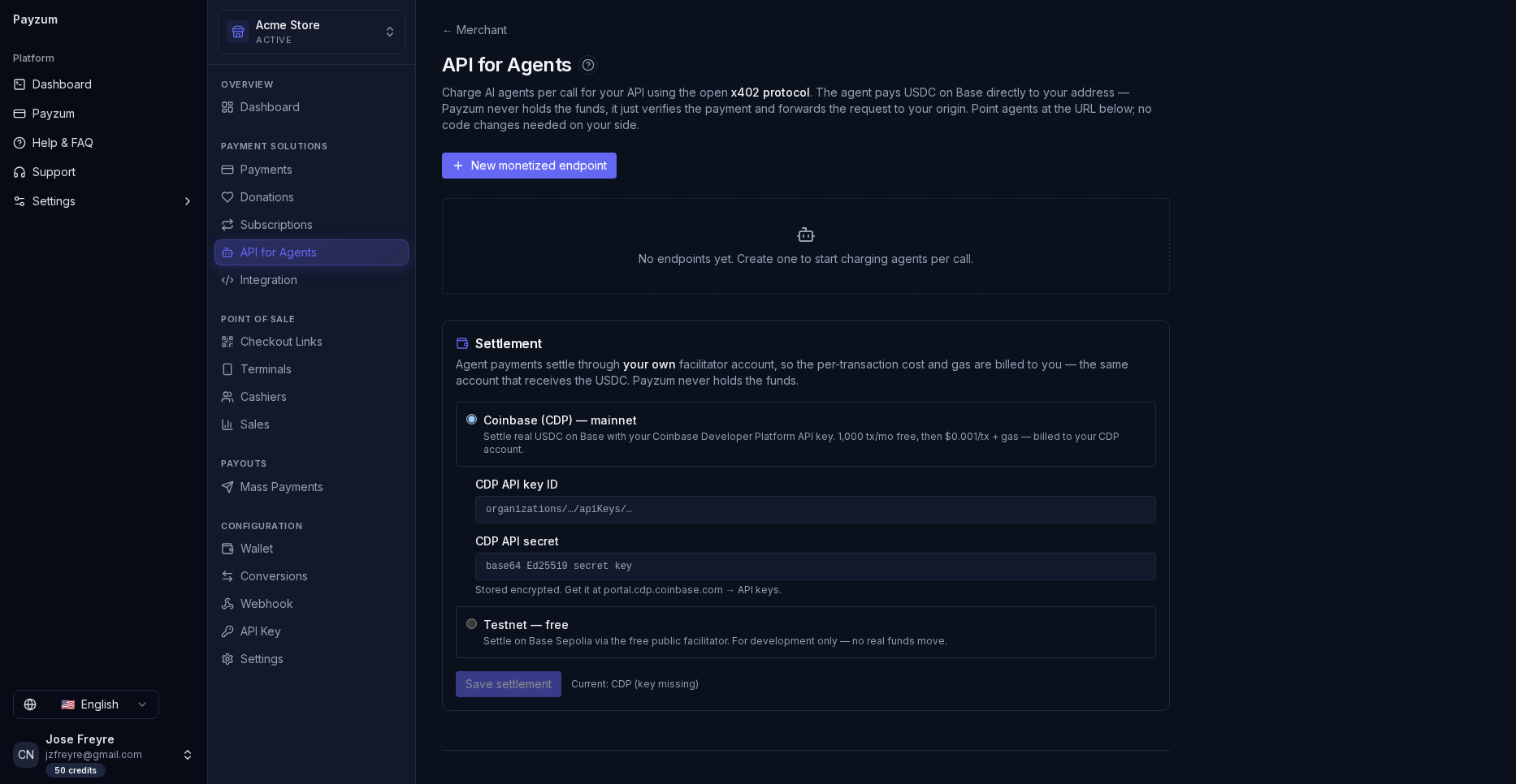 API for Agents — x402